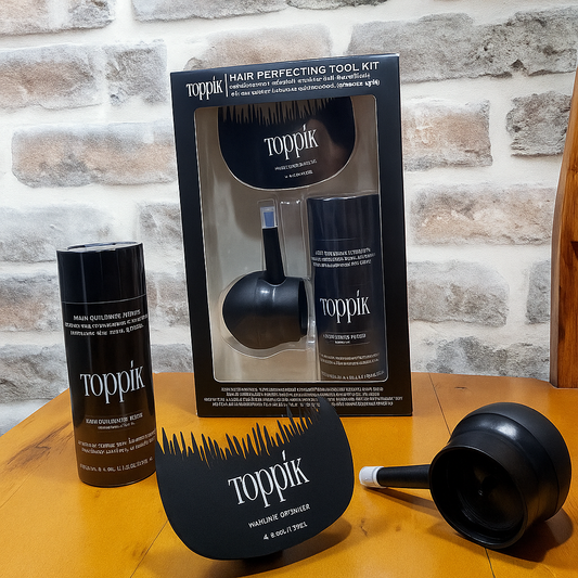 🔥Súper Kit Toppik Hair: Fibra Capilar 27.5GR + Spray Aplicador + Peine de Regalo