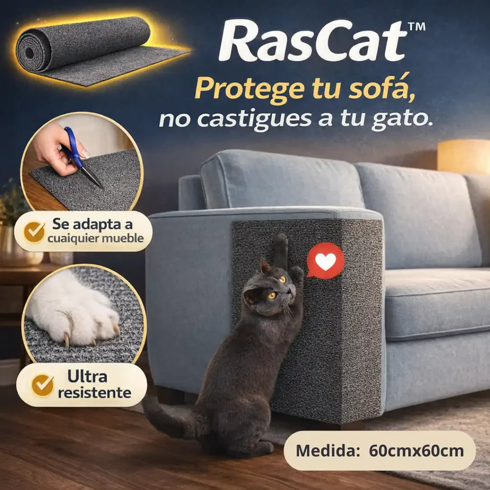 SCRATCH-GUARD PRO.Rascador para gatos, protector adhesivo 60 x 60cm 🐈