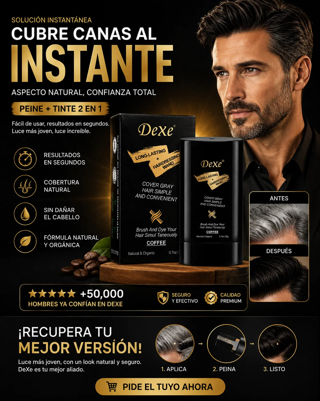 CoverHair™ – Cubre Canas Instantáneo en Barra